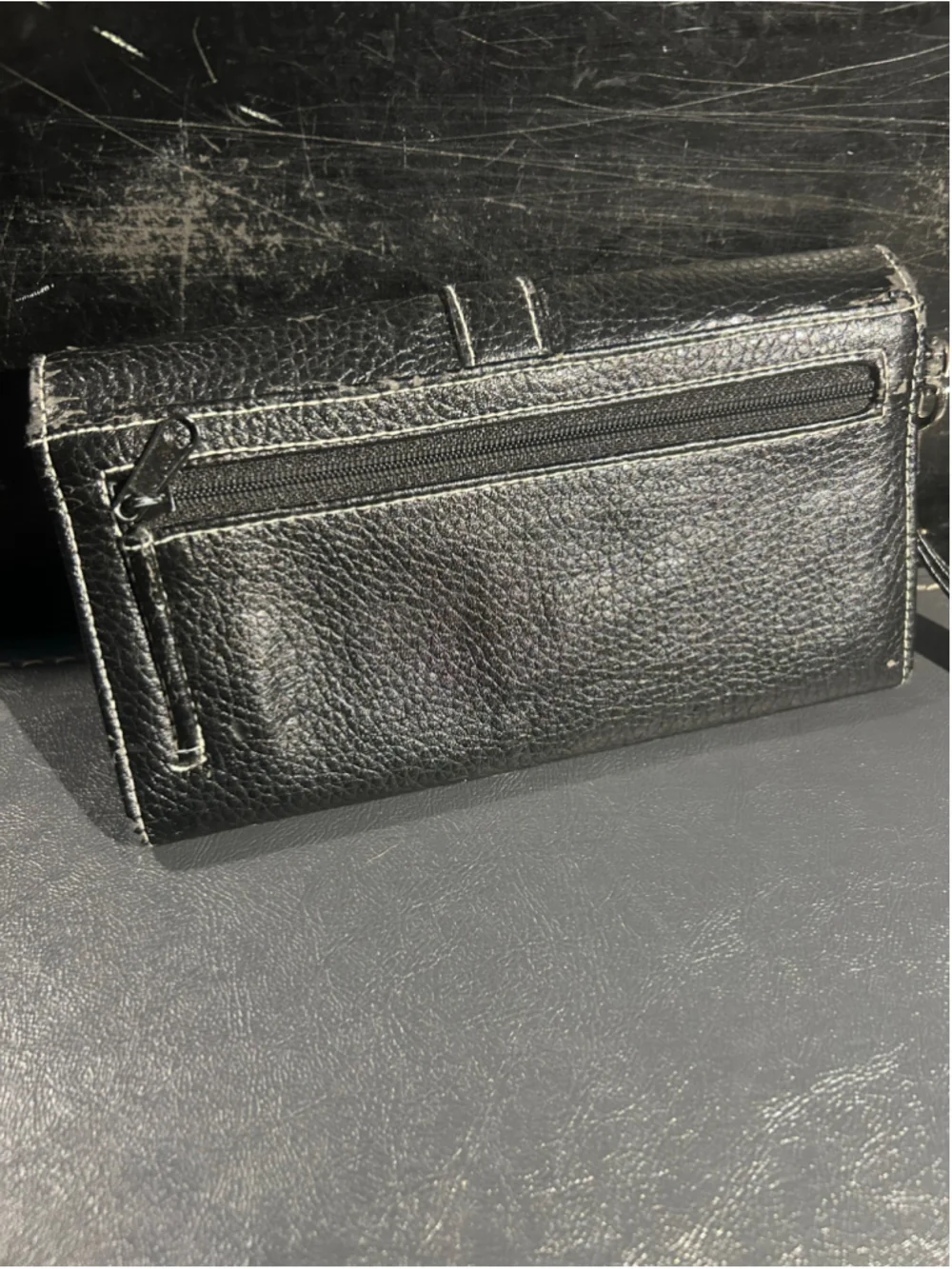 Women's Unbranded Black Wristlet Clutch with Silver Buckle Detail, One Size
